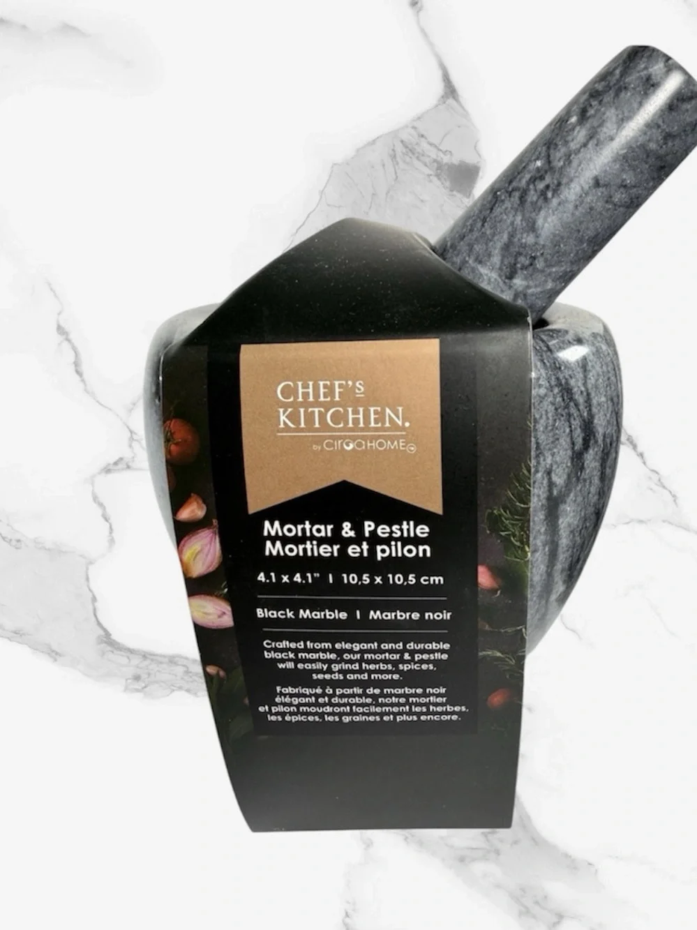 Ciroa Home Marble Mortar & Pestle - Black